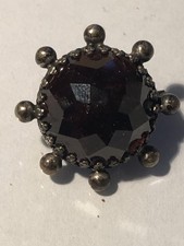 Antike Granat Brosche, Silber