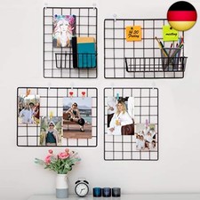 ODOXIA 4er-Pack Wandgitter Schwarz | Gitter Pinnwand Fotogitter mit Magnet-Pins
