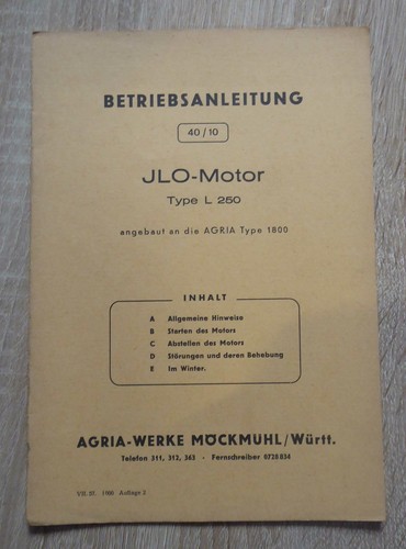 Jlo motoren l250 - jlo, (agria