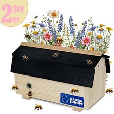 2x Hummelhaus Holz Hummelhotel