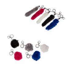 Schlüsselanhänger mit Kunstfell Bommel oder Fuchsschwanz Fell Pelz Kunstpelz