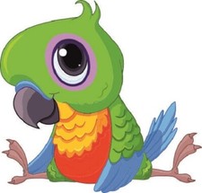 Aufkleber Kleiner Baby Papagei