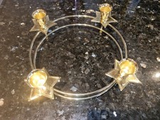 Adventskranz Gold Filigran Weihnachten Dekoration Adventsleuchter Adventsdeko