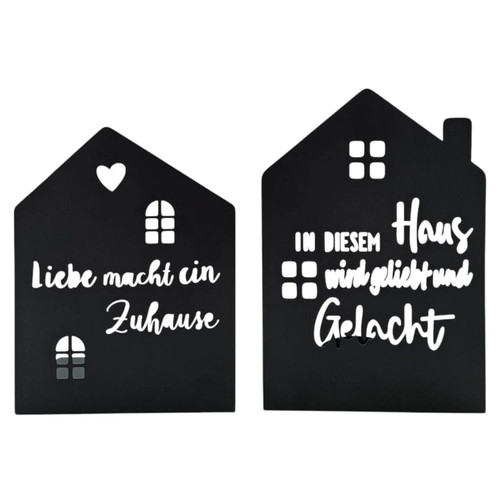 Teelichthalter haus schwarz - teelichthalter,
