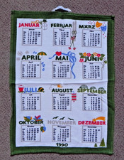 1990 Kalender Wischtuch DDR,  gut erhalten , Malimo