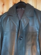 alter Ledermantel grau für