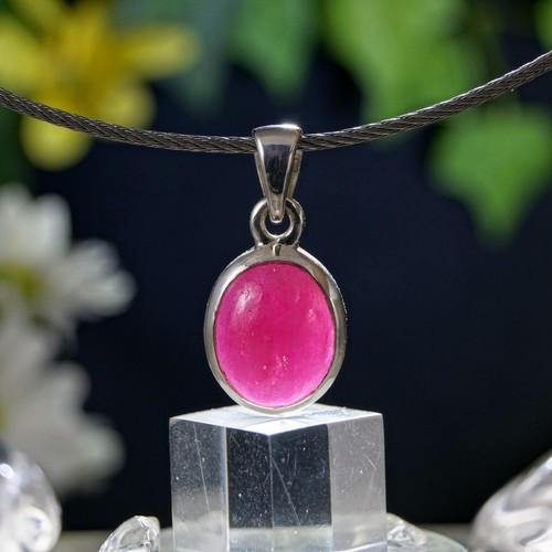 Pink rubin anhänger silber - pink,