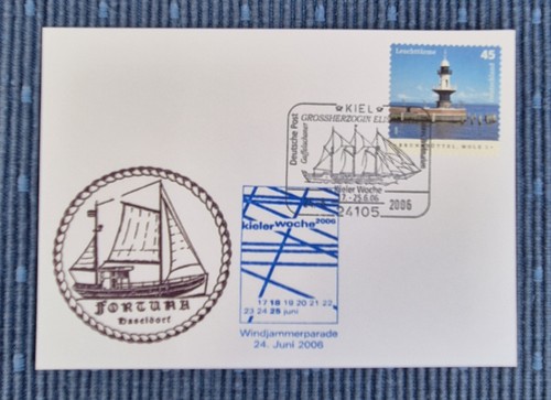 Postkarte mit schiffsstempel - postkarte,