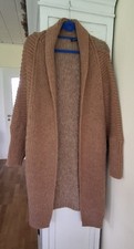Neuer braunbeiger Cardigan Strickjacke Strickmantel  Schalkragen u. Raglanärmel 