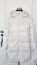 ZARA Daunen Damen Wintermantel Jacke Mantel Gr. L 40 creme - weiß leicht warm