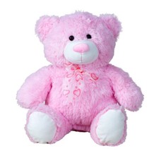 Plüsch-Teddy,rosa,sitzend mit