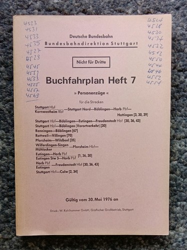 Buchfahrplan heft stuttgart - buchfahrplan, 7
