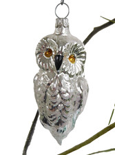 zarte  SCHLEIEREULE aus GLAS nicht nur für den Weihnachtsbaum/ Weihnachtsschmuck