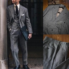 Herren Herringbone Tweed Anzug