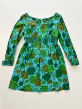 Kleid Größe 36 Babydoll-Schnitt vintage späte 60er handgeschneidert Blumenmuster