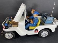T.N. Nomura Japan Patrol Jeep No.3 36cm Blechspielzeug Polizei restauriert Top