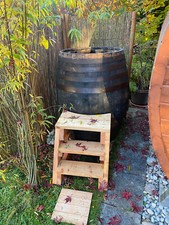 Eisbad Tauchbecken Eistonne Badefass Abkühlbecken Holzfaß gebraucht 600L Treppe