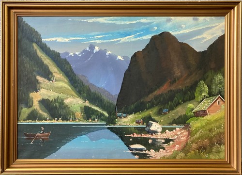 ölbild impressionist norwegen - Ölbild,