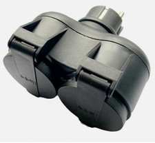 Doppelstecker Doppelsteckdose mit Deckel  Feuchtraum/Keller IP44 Verteilestecker