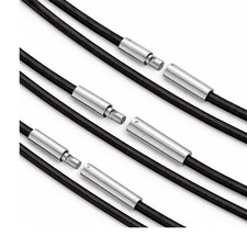 Lederband kette mit edelstahl - lederband,