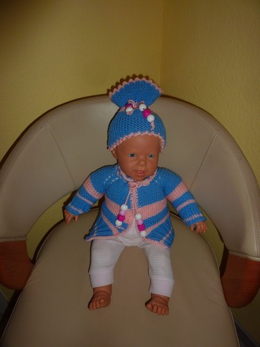 Puppen strickjacke mütze - strickjacke, +