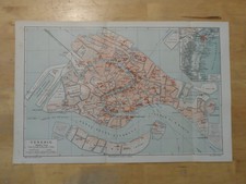 Orig.(1897) Lithographie Stadtplan Venedig (N1BS)