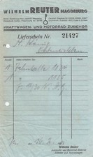 MAGDEBURG, Rechnung 1931, Wilhelm Reuter Kraftwagen-Motorrad-Zubehör