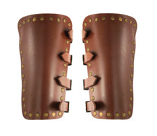 Mittelalter Wikinger LARP Leder-Armschienen Mar braun schwarz mit Schnallen