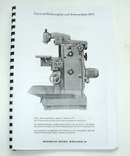 Betriebsanleitung (Bedienerhandbuch) FP2 ab Bj.67-75 Deckel Fräsmaschine
