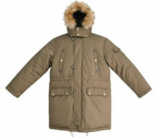 Burlington Herren Winterjacke Parka Mantel Fellkapuze Winter  Grün Gr. 52