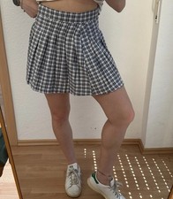 Bershka Rock Faltenrock TOp College Damen kariert XS 34 schick Minirock 