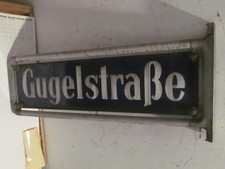 Oldtimer email Straßen MetallSchild Emailschild Emailleschild Gugelstraße