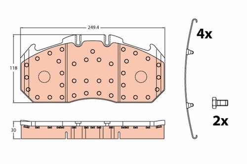 Gdb5086 trw bremsbelagsatz - trw,