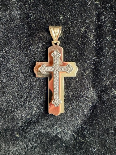 585 gold kreuz diamanten - gold,
