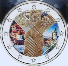 LETTLAND  LATIVA 2  EURO 2018   INDEPENDENCE Unc  COLORED  6525#❇️❇️