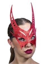 Glitzermaske Teufel rot