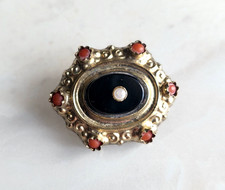Vintage kleine Brosche, Onyx