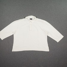 BOGNER Damen Polo-Shirt Gr. 48 Weiß 3/4-Arm Piqué Polokragen KURZ 56cm Basic