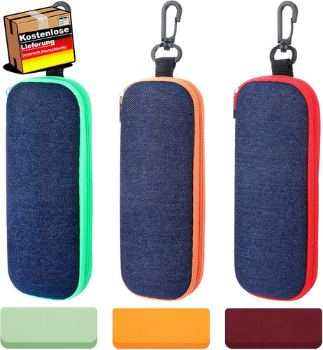 Brillenetui set aus denim - set,
