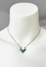 Antikes Art Deco Collier mit Emaille Anhänger Versilbert Antikschmuck Kette !