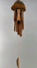 Vintage Handgefertigtes Bambus Windspiel Kokosnuss Dach | Melodische Klangröhren