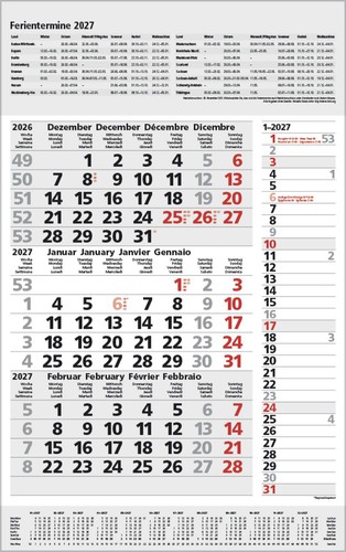 Monats planer combi - 3-monats-planer, grau