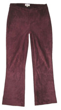 " HENNES " Damen- Bootcut- LEDERHOSE OHNE TASCHEN Veloursleder bordeaux Gr. 38