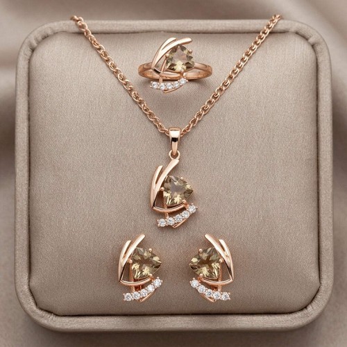 Schmuckset braun zirkon - schmuckset,