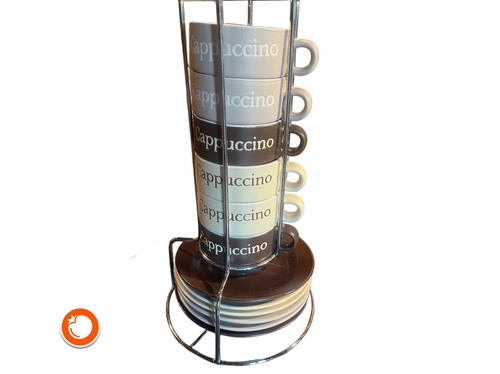 1970er cappuccino set tassen - cappuccino, 6