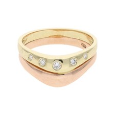 Ring 585/000 (14 Karat) Gelb- und Rotgold mit Brillanten, getragen 25323394 53,5