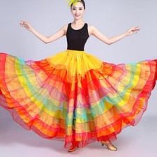 Damen Lang Lagen Tanzrock