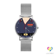 Einzeluhr " Berufe " für Polizisten personalisiert mit Namen.