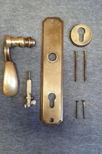 Türdrücker, Drückergarnitur, Haustür, massiv messing, Anschlag rechts