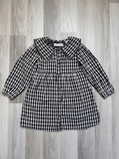 Zara Kleid,Dress,Gr.98,2-3 Jahre,schwarz-weiß,kariert,Karo,langarm